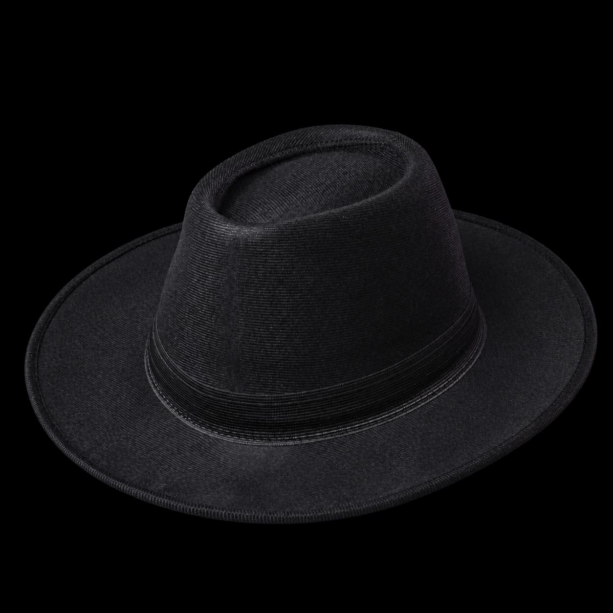 Gângster preto em ângulo 3/4